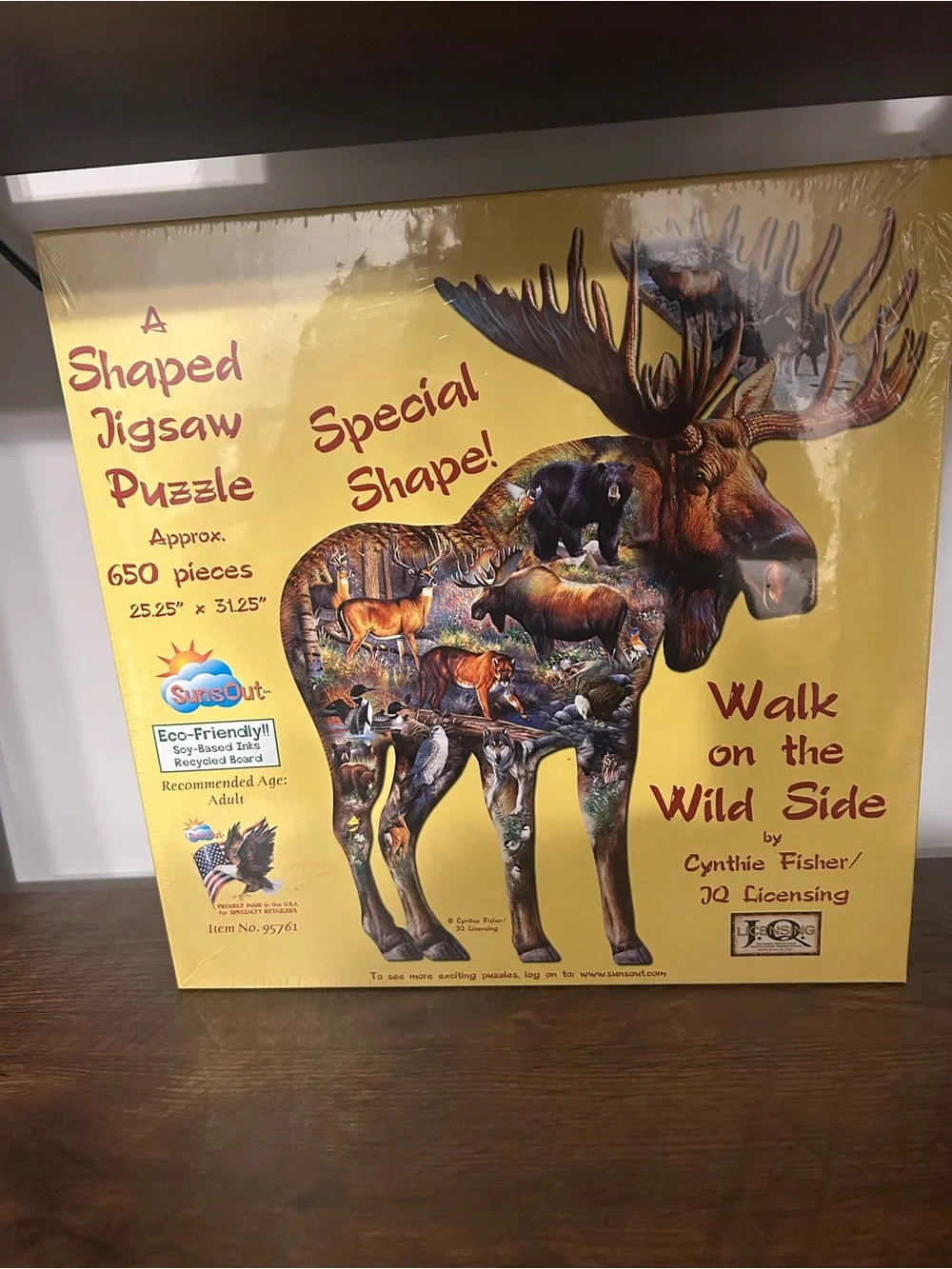 SunsOut  'Walk on the Wild Side' Yellow Moose Wall Art Puzzle by Cynthie Fisher
